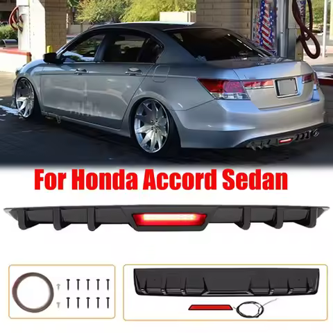 Spoiler Honda Accord Kit For Honda Accord EX-L Sedan Car Rear Bumper Diffuser Lip w/ Tail Brake Stop