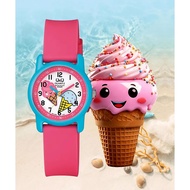 Children's watch q&q Original vr41j007y qnq Original Ice cream motif rubber watch