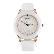 GUOU 8026 Fashion Womens Watches Luxury Watches waterproof Bracelet Ladies Watch Women Leather Diamo