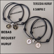 EPOXY LETTER INITIAL MAGNET COUPLE BRACELET