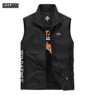JEEP SPIRIT 1941 ESTD Mens Vest Summer Tactical Vest Military Jacket with Pockets Mens Fishing Outdo