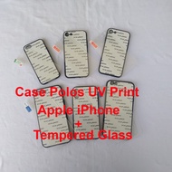 case polos apple iphone 5 6 6 plus 7 7 plus x + tempered glass