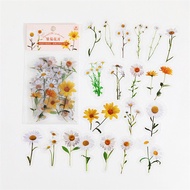 40PCS/Bag Scrapbooking Daisy Sticker Mushroom DIY Label Diary Journal PVC Sticker Nature Flower New Decorative