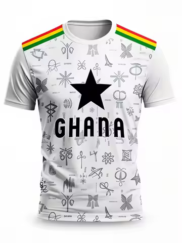 GHANA NATIONAL TEAM JERSEY AUTHENTIC GHANAIAN TEAM FAN STYLE SUITABLE FOR TRAINING AND COMPETITION S