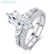 3 CT Marquise Cut Real Moissanite Ring Sets For women Engagement 925 Sterling Silver Jewelry Gift