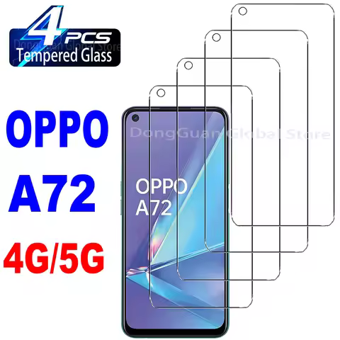 4Pcs For OPPO A72 / A72 5G Tempered Glass Screen Protector Glass Film