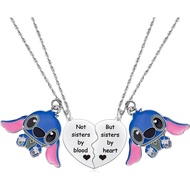 Best Friend Stitch Necklace Friendship Matching Heart Necklace for 2 Girls Lilo and Stitch Stuff Jew