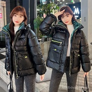 Taiwan Shipment Pai Overalls Women's Disposable Shiny Down Padded Jacket Women Korean Version Leathe
