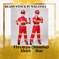 Kids Costume - Cosplay Occupation Uniform Career Day For Fireman Firefighter Kostum Bomba Baju Budak Pekerjaan