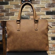 2021Men Briefcase Office bag Fashion Vintage Handbag Simple Laptop bag Crazy horse leather men bags
