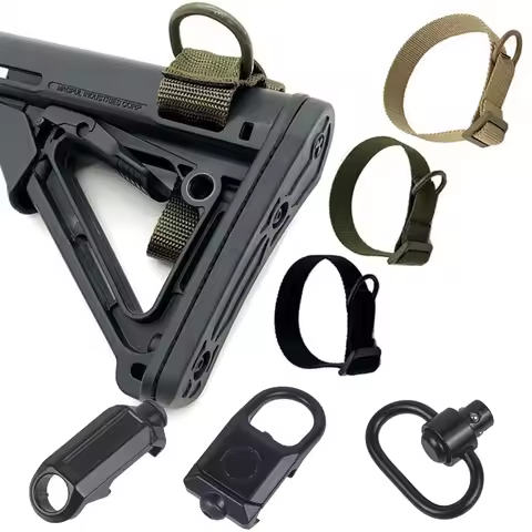 Multifunction Airsoft Tactical ButtStock Sling Adapter Rifle Stock Gun Strap Rope Strapping Belt Mou