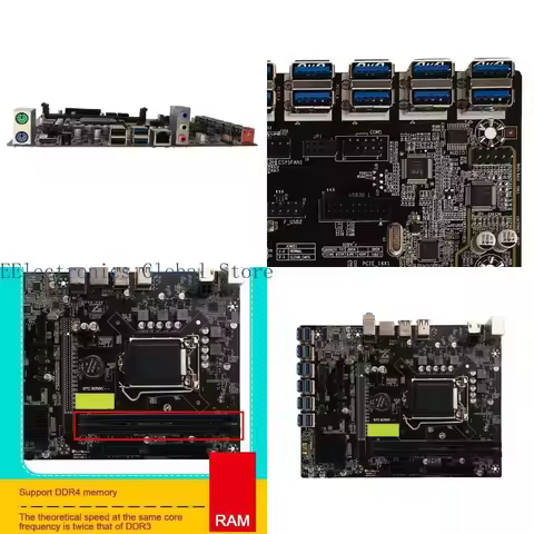 462B B250C BTC Mining Machine Motherboard 12 USB 3.0 to PCI-E X16 Graphics Card Support LGA 1151 2DD