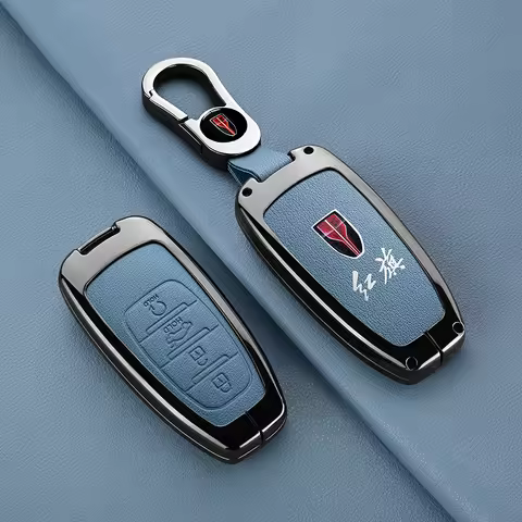 Car Smart Key Holder Case FAW Hongqi H5 E-HS9 H9 HS9 HS5 HS7 2020 - 2024 Key Fob Zinc Alloy Leather 