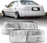USR 92-95 EJ1/EG8 2/4 Door Tail Light – Rear 4 Piece Tail Lamps Set (Left + Right) Pair - Compatible
