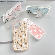 【Free Holder】 VIVO Y81 Y81i Y85 Y71 Y71i Y91 Y95 Y72 Y52 Y75 Y55 Y76 Y77 5G For Phone Case Hard Casing Flower Rabbit Full Cover Shockproof Cases