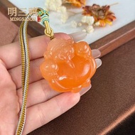 黃龍玉福袋吊墜 黃玉貔貅財神掛件 葫蘆項鏈 景區