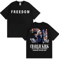 Justice for Charlie Kirk Legend Never Dies T Shirt Freedom Speech Protest T Shirts Lelaki Fesyen Kas