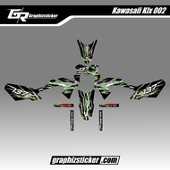 decal sticker motor kawasaki klx bf striping scratch hijau putih