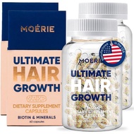 Moerie Hair Growth Supplement for Women & Men - Hair Skin and Nails Vitamins With Biotin, Q10 & Mine