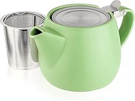 Tealyra - Pluto Porcelain Small Teapot Lime - 18.2-ounce (1-2 cups) - Matte Finish - Stainless Steel