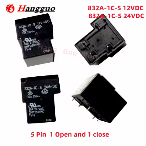 5pcs/Lot Original 832A-1A-S-24VDC 12VDC 5VDC 30A4-pin 832A-1C-S 5V 12V 24V 30A 5-pin Relay