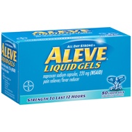 Aleve Liquid Gels with Naproxen Sodium, 220mg (NSAID) Pain Reliever/Fever Reducer, 80 Count (Pack of