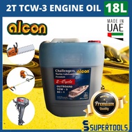 Alcon 18 Litre Outboard Marine Lubricants 2-Stroke 2T TCW-3 Engine Oil 18L (Made In UAE) For Chainsaw Brush Cutter
