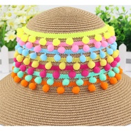 5 Yards 1cm Colorful Pom Lace Trim Ball Tassel Ribbon Sewing Fabric