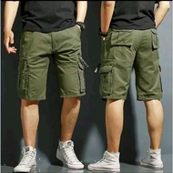 Seluar Men's Six Pocket Cargo Short Pants kain Stretchable Size 28-40