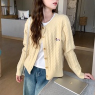 GDTIMA Cardigan Long Sleeve KnitWanita POLO Collar Casual Cardigan Sweater