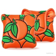 Golf Putter Cover Head Protective Cover Flat Putter Orange Orange Cap Cover Waterproof PU Magnet Clo