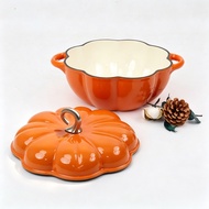 25cm pumpkin enamel pot stew pot soup pot Pumpkin Dutch Oven Pot with Lid Enameled Cast Iron Dutch O