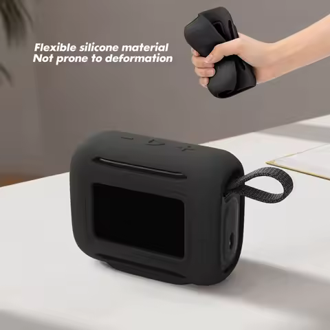 For JBL GO5 Silicone Protective Sleeve with Hook Wireless BT Speaker Case Portable Carrying Speakers