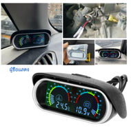 12V/24V โวลต์มิเตอร์ เกจวัดความร้อน 2 in 1 LED รถน้ำวัดอุณหภูมิ 0 ~ 120 ℃  องศาเซลเซียส มาตรวัดอุณหภ