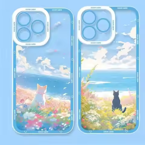 Scenery Sunset Cat Case For VIVO V30E V29E V27E V25E V21E V23E V25 V27 Pro V21 V23 Y28 Y20 Y11 Y36 Y
