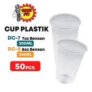 EASY FIT 50PCS PP Plastik High Quality Benxon Plastic Cup / Cawan Plastik Berkualiti
