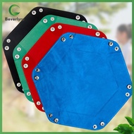 Bv✿  Rolling Folding Hexagon Tray PU Leather Dice Game Storage Tray Folding Dice Rolling Tray for Ta