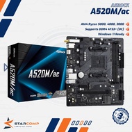 AsRock A520M/AC AM4 A520 DDR4 USB 3.2 SATA3