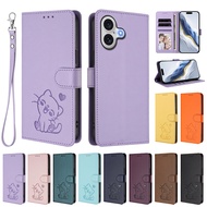 Cute Cat Leather Wallet Case For Samsung Galaxy XCover 7 6 Pro 5 4 4S A05 A05S A12 A25E A25 M12 G390