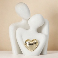 1PC Love Of Kiss Statue, Resin Hugging Couple Decor Ornament, Romantic Gift Meaningful Sculpture For