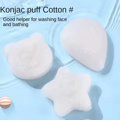Konjac Puff Baby Bath Sponge Children's Face Wash Hair Shampoo Artifact Baby Bath Cotton Home Exfoli