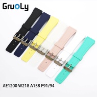Silicone Watch Strap For F-91W/F84/F105/108 A-158/168 AE-1200/1300 Replace Wrist Band 18mm