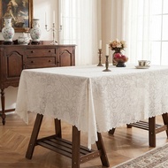 American embossed table cloth square 4 6 8 seater dustproof lace coffee tablecloth for festival dini