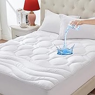 ELVEN HOME Full Size Mattress Topper Waterproof, Quilted Fitted Mattress Pad for Double Bed, Cooling
