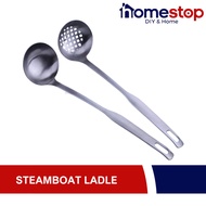 Stainless Steel Soup & Slotted Ladle for Steamboat/Hotpot, Durable Design L25 x W6.5 cm