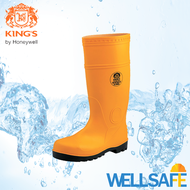 KINGS บู๊ทเซฟตี้ PVC หัวเหล็ก รุ่น KV20YX สีเหลือง Safety Boots รองเท้าบู๊ทนิรภัย