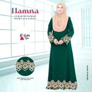 JUBAH ABAYA AFIYAH LACE WITH BATU LATEST DESIGN OF RAYA 2025