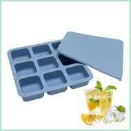 Ice Cubes Tray 9 Cavity Silicone Easy Release Gadgets with Lid Ice Container for Cocktails Whiskey C