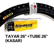 TAYAR BASIKAL + TUBE BASIKAL 26 INCHI 26X1.95 (KASAR) TAYAR BASIKAL FK / FOXTER