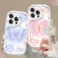Dreamy Shiny Pink Butterfly English Doodle Casing For Samsung Galaxy A55 A54 A05S A05 A35 A15 A34 A2